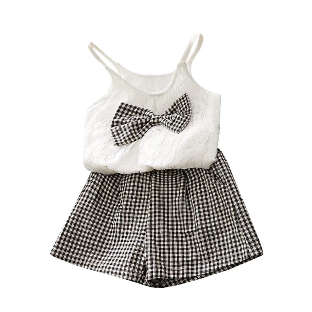 Новинка 2020 года Модная одежда для маленьких девочек Жилет с бантом Топы +