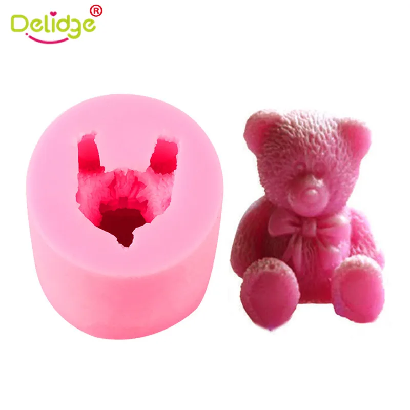 1 шт. силиконовая форма для торта с милым медведем 3D помадки мыла шоколада выпечки
