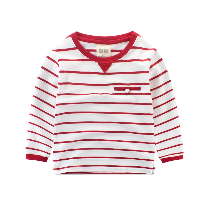 100% хлопок Длинные рукава Детская Футболка для мальчика с рисунком круглым