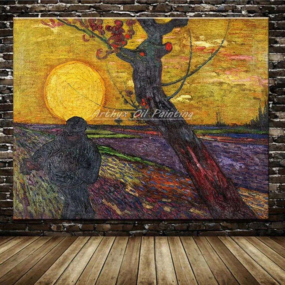 

The Sower By Vincent Van Gogh Hand Painted High Quality Reproduction Famous Oil Paintings On Canvas,Wall Art For Home Decoration