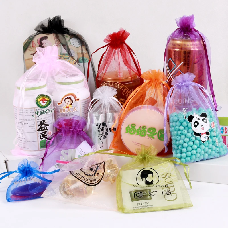 10x15cm 50pcs/bag Organza Bags Wedding Pouches Nice Gift Bag Jewelry Packaging Transparent Gauze Storage Pouch Can Print Logo | Украшения и