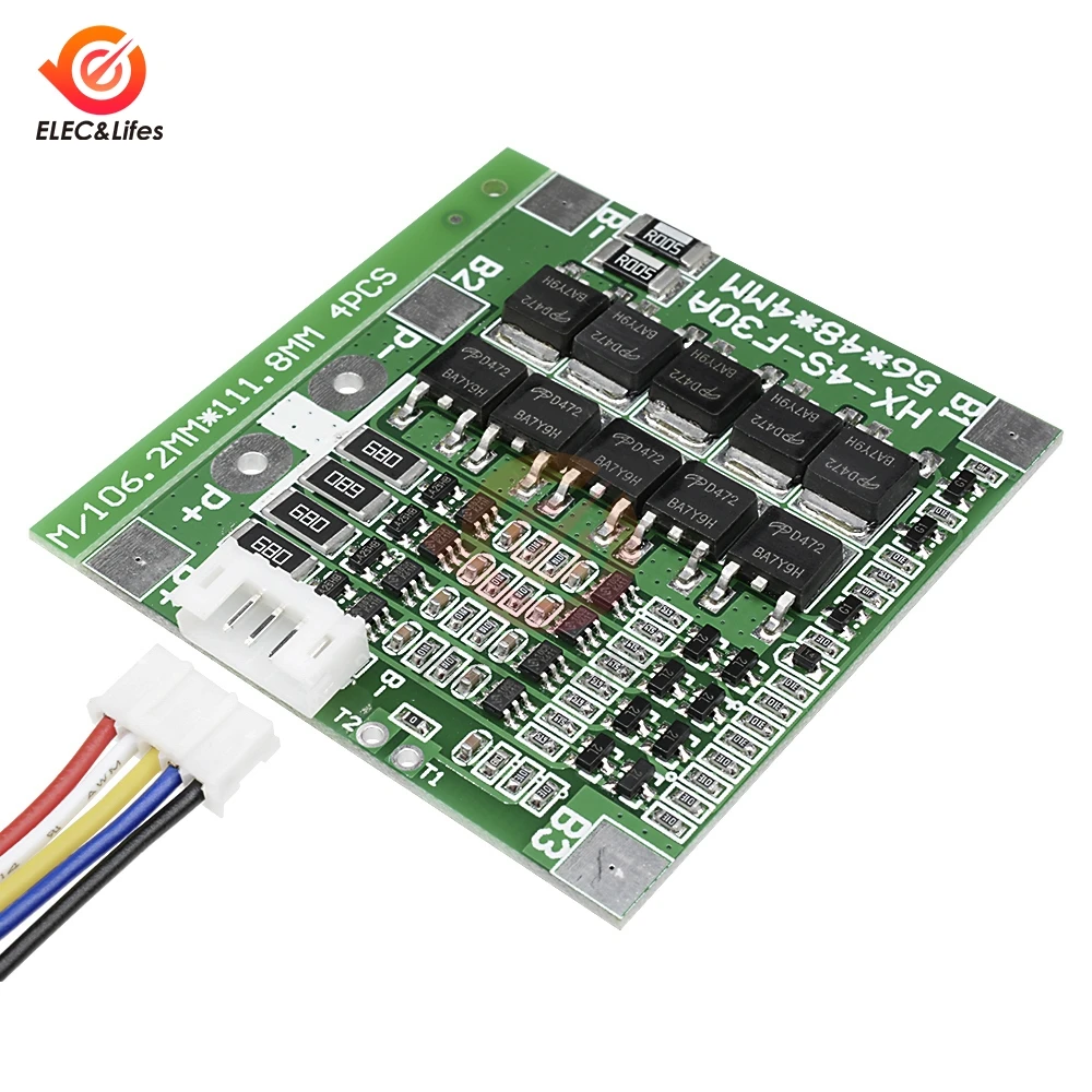 4S 30A 14 8 V 18650 BMS Защитная плата зарядного устройства литий-ионной батареи PCB баланс