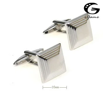 

iGame Square Cuff Links Silver Color Brass Material Free Shipping