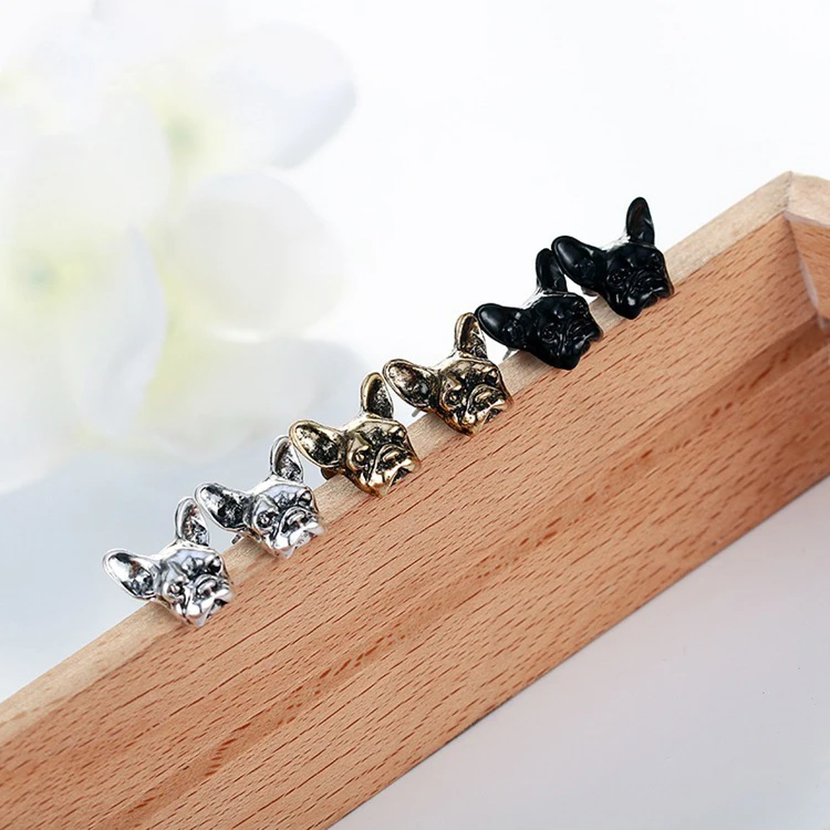 2017 Sell Hot Fashion style Gold-color Silver plated Bulldog animal Stud Earrings high quality jewelry for women | Украшения и