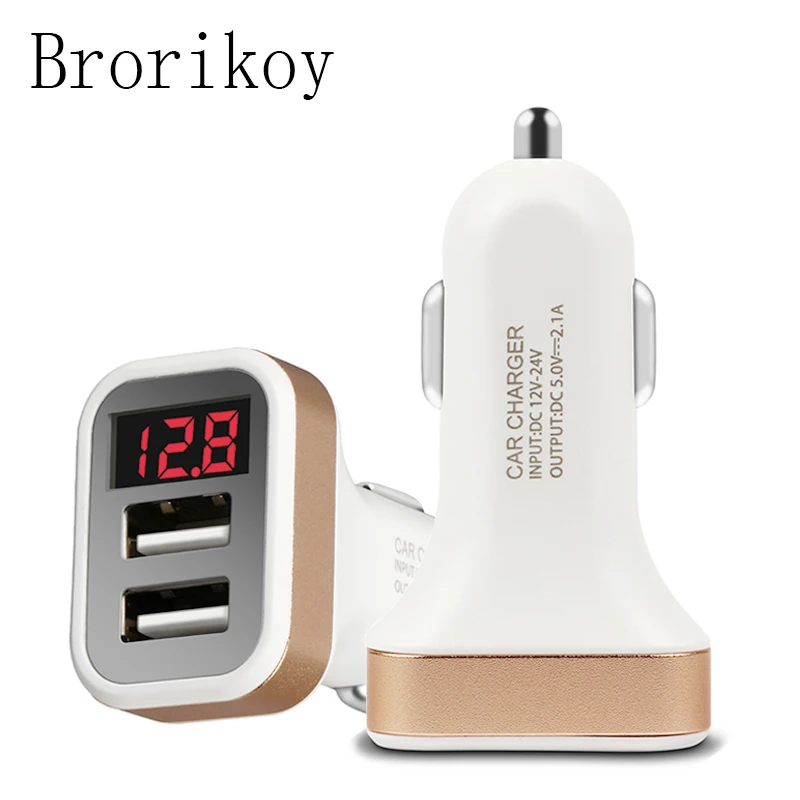 Автомобильное зарядное устройство Quick Charge Dual USB для iPhone samsung адаптер ЖК-дисплей