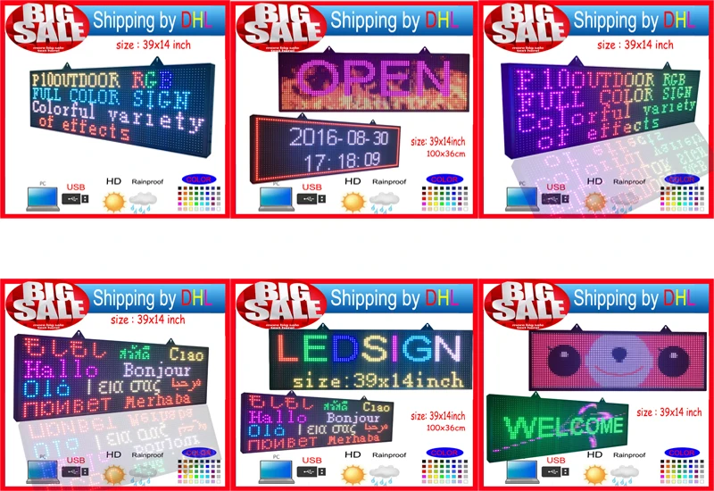 Полноцветный RGB программируемые светодиодные вывески/P10 smd наружный светодиодный