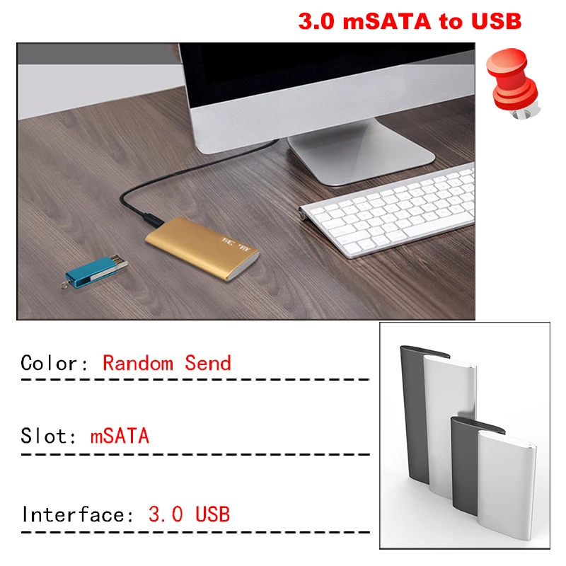 Корпус для жесткого диска mSATA на 3,0 USB внутренний SSD на внешний жесткий диск чехол YLHDD-MS302 жесткий диск коробка для компьютера