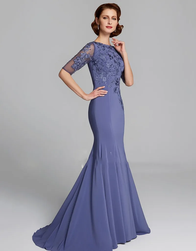 Элегантное атласное вечернее платье длиной до пола для мамы и невесты с рукавом