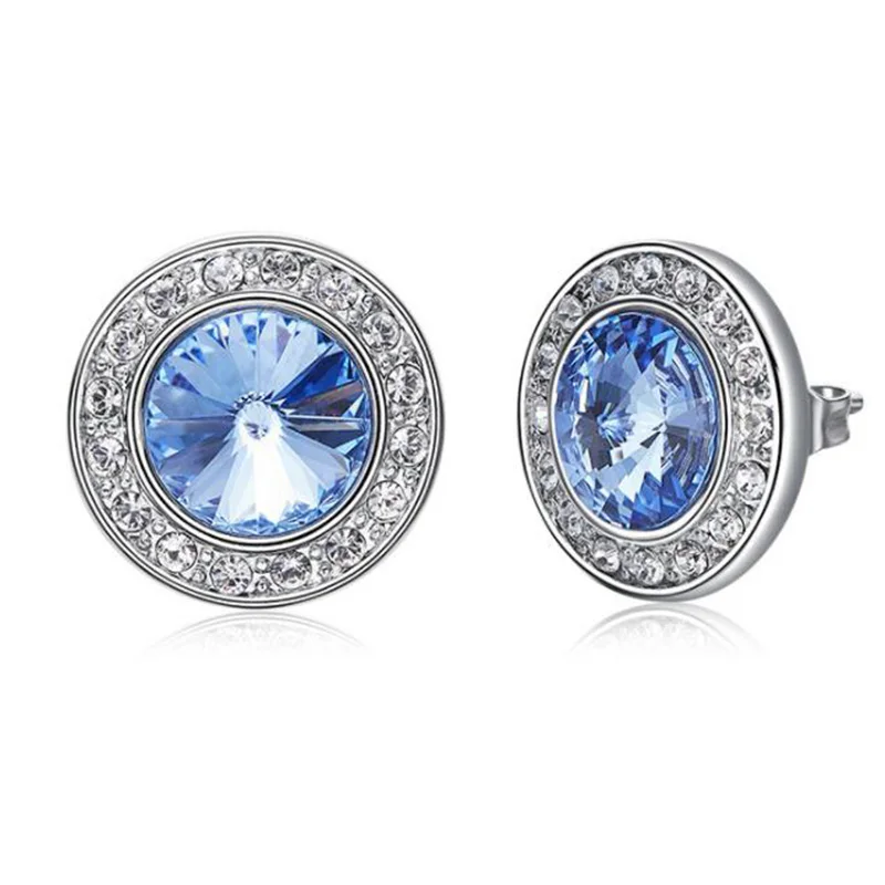 LuxJuly Eurpean и американские серьги с кристаллами украшенные Swarovski Женские аксессуары