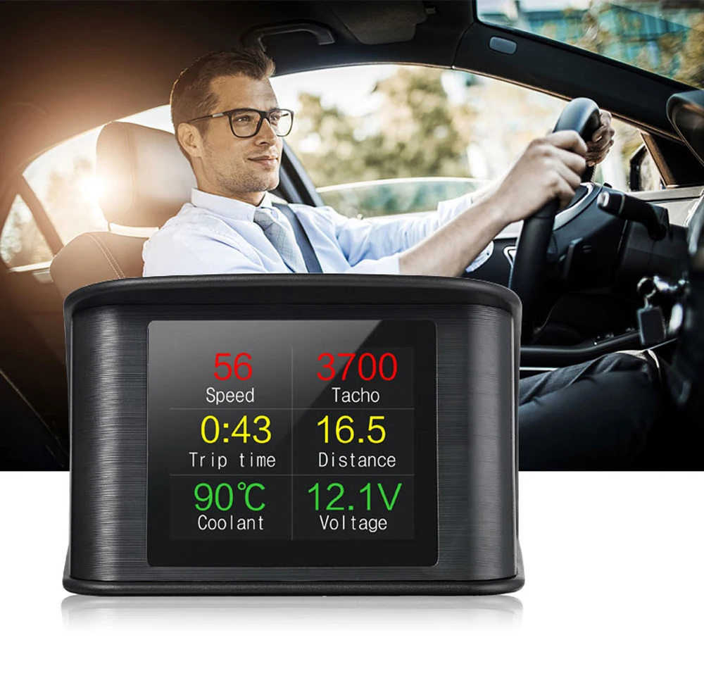 Автомобильный дисплей на лобовое стекло Sikeo ODB HUD 2 5 дюйма цифровой интерфейс OBD II