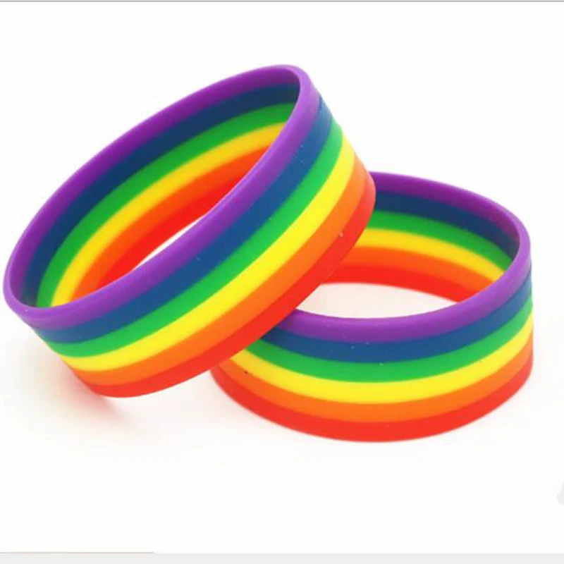 Гей браслет Pride 6 слоев ЛГБТ лента голубой/темно синий 50 шт./лот|Значки| |