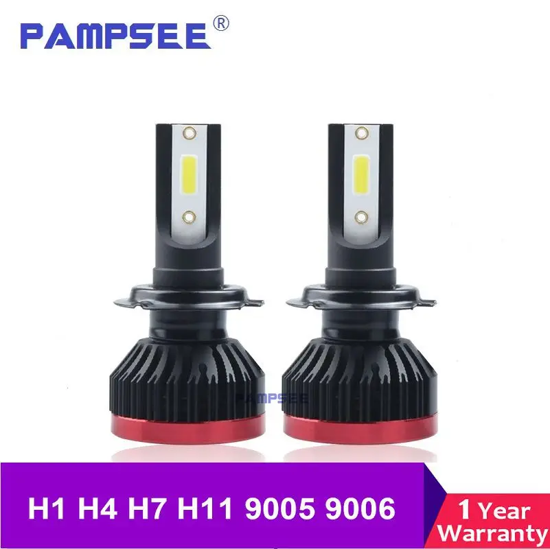 

PAMPSEE P6 H4 H7 H11 H1 Car LED Headlight Bulbs 80W LED 9005 9006 HB4 H3 COB Car Lights Automobile Headlamp 6000K 12V 24V White