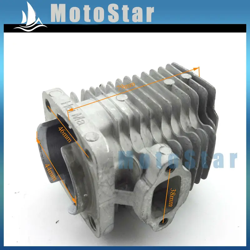 Головка цилиндра 44 мм + поршневой штифт 12 комплект колец подшипника для 2 тактного