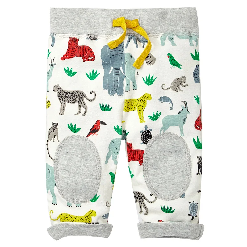 AW166 gray Bear Leader/детские штаны с животными; коллекция года; мягкие и милые детские прямые длинные штаны на завязках; штаны с рисунком для мальчиков и девочек - Цвет: AW166 gray