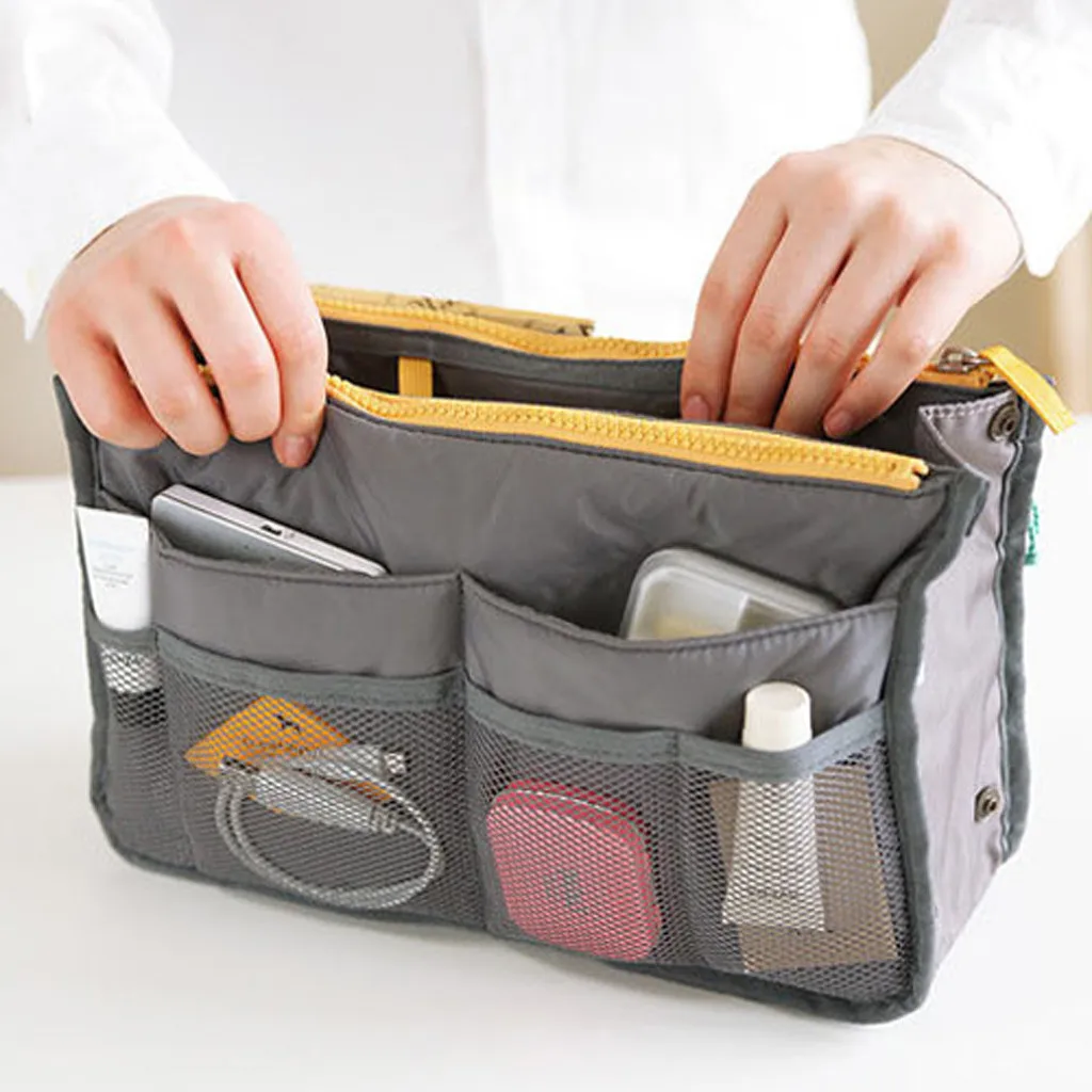 

2020 New Nylon Cosmetic Bag Insert Handbag Storage Bags Pad Manager Female Storage Bag Neat Travel Closet Organizer