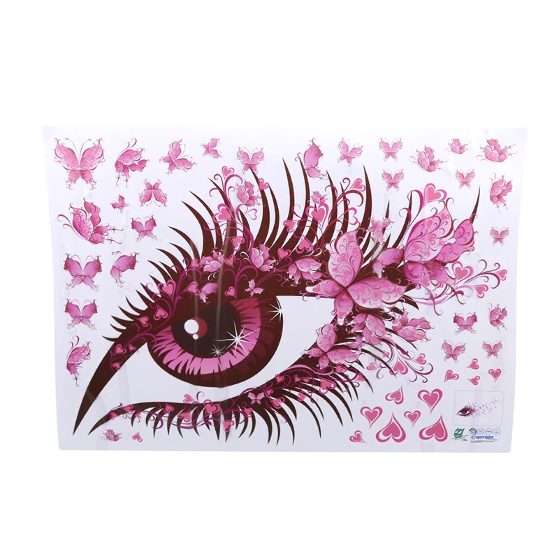 Pink Butterfly Eye Wall Sticker Beautiful For Kids Room Decals On The 45*60cm Home Decoration | Дом и сад