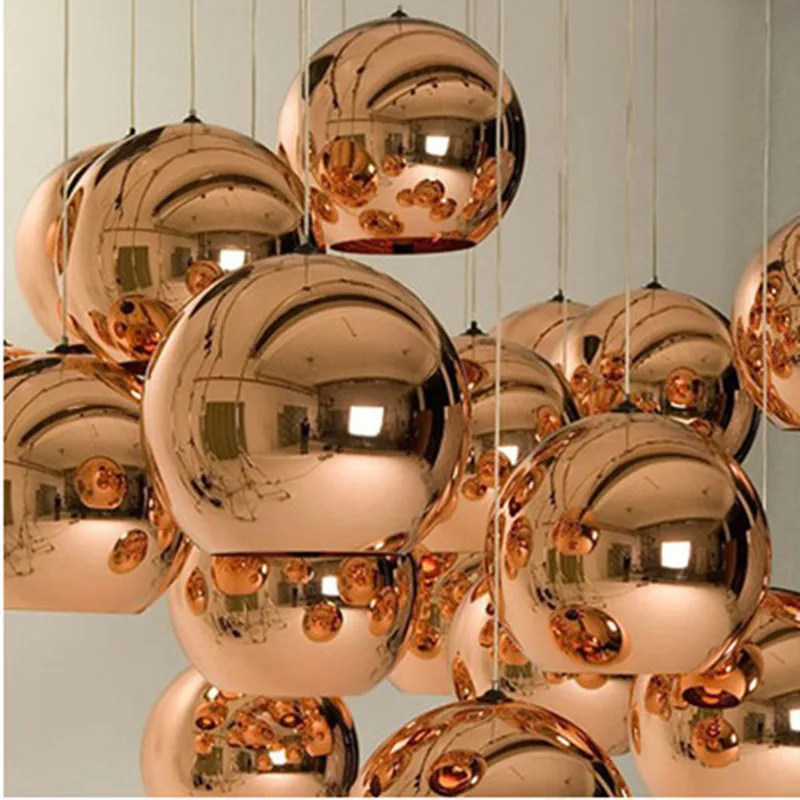 Винтаж покрытием золото хромированный Медный Подвесной светильник Современный