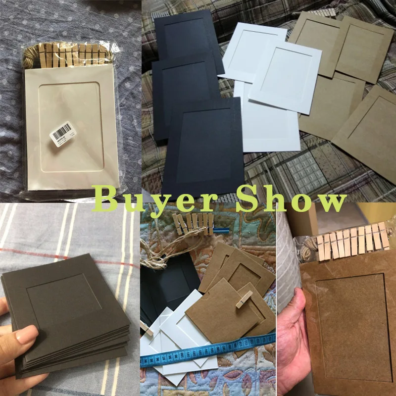 10 шт. DIY крафт бумага фоторамка 3 7 дюймов настенная с зажимами и веревкой для