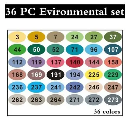 36 Environmental set Finecolour EF101 160 цветов Профессиональный эскиз двуглавый художественные маркеры для анимации/ландшафта/промышленного дизайна - Цвет: 36 Environmental set