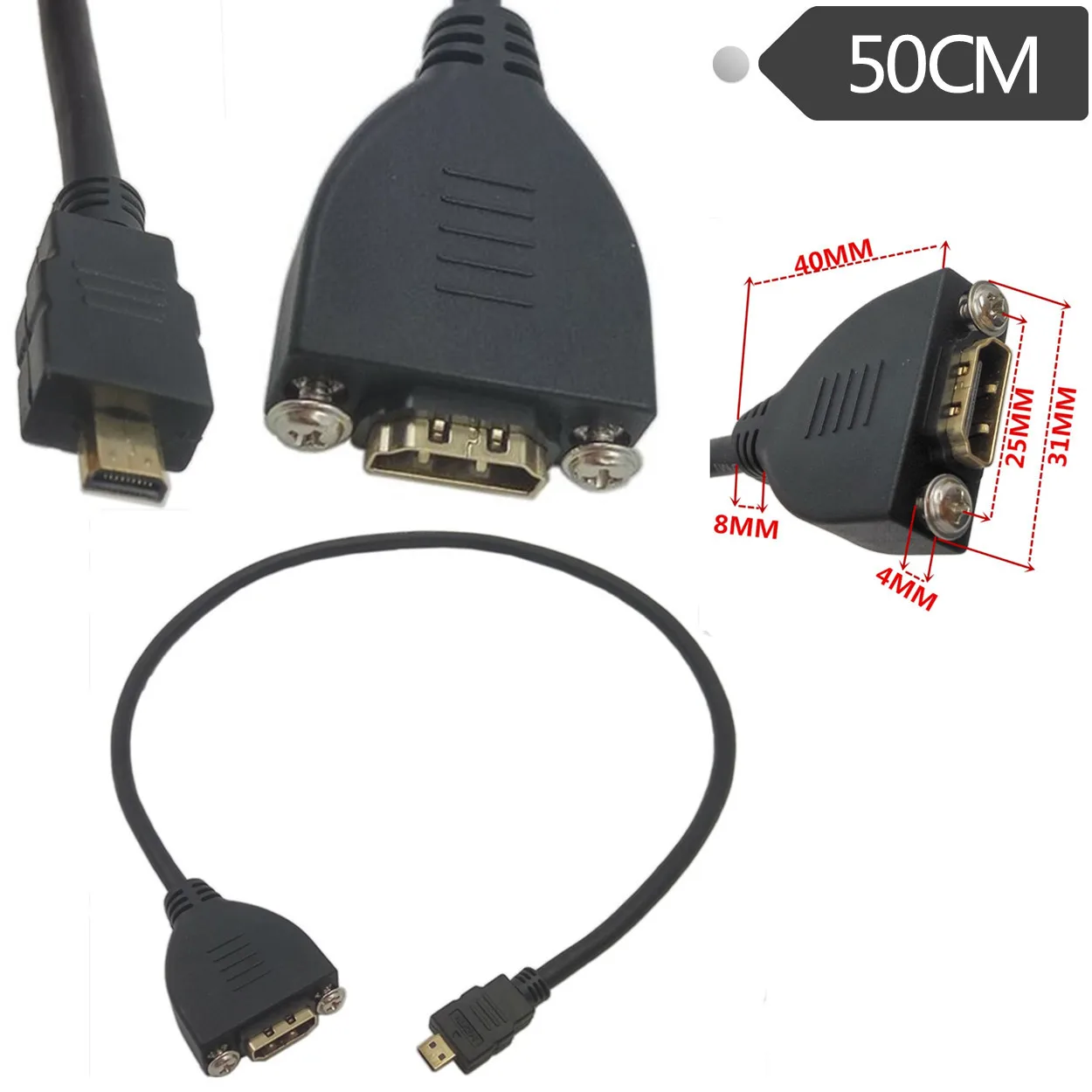 D-типа micro HD мужчин и женщин линии удлинитель с резьбовыми отверстиями может быть