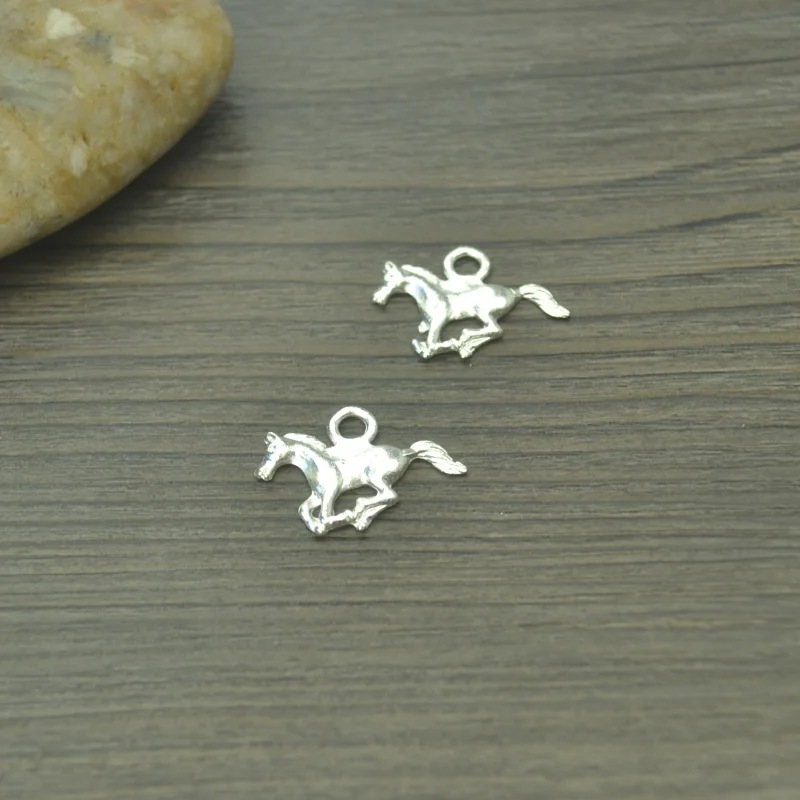 Модные посеребренные Подвески 40 шт. металлическая подвеска в виде лошади diy