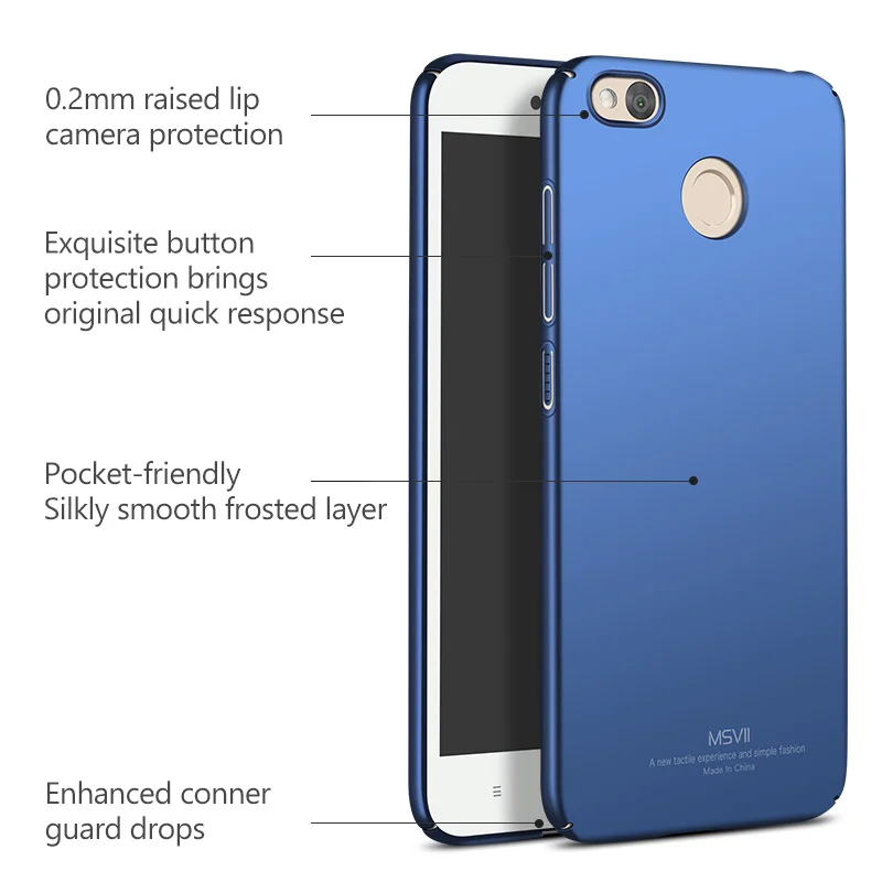 Xiaomi Redmi 4X чехол Msvii Роскошный ультра тонкая жесткая задняя крышка из ПК Xiomi Redmi 4x4 x Pro Prime глобальная версия чехол для телефона s