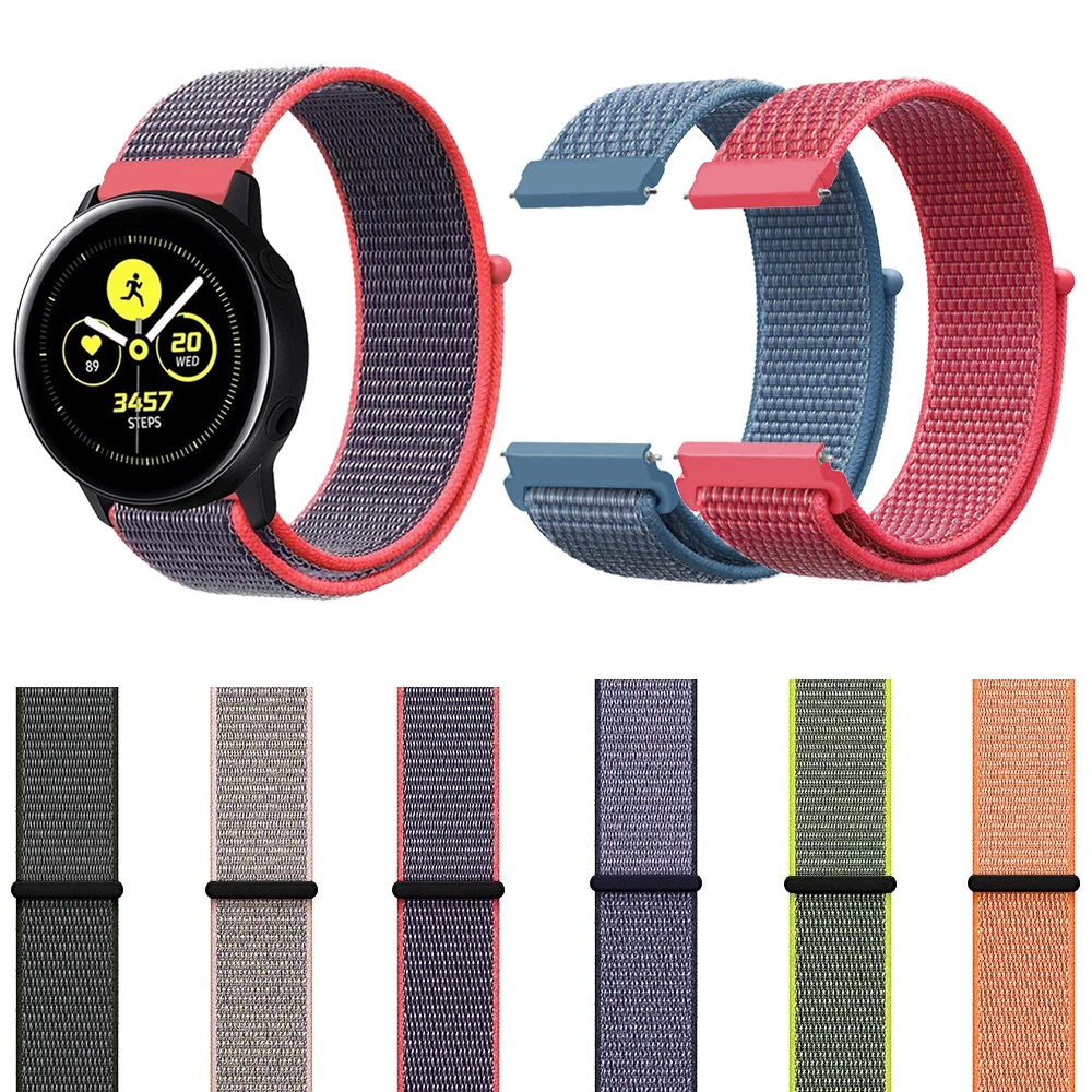 20 мм тканый нейлоновый ремешок для Samsung Galaxy Watch активный браслет на запястье 42