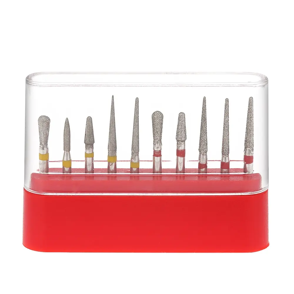10 Pcs Dental Diamond Drill Bits High Speed Burs Set Teeth Polishing Tooth Preparation Bur Equipment Whitening | Красота и здоровье