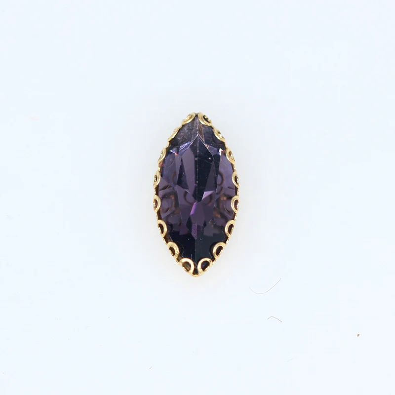 violet Новое поступление! Все размеры, конский глаз, плоская задняя сторона, Швейные Хрустальные стеклянные камни, пришитые стразы, 4 отверстия, кружевные украшения для одежды - Цвет: violet