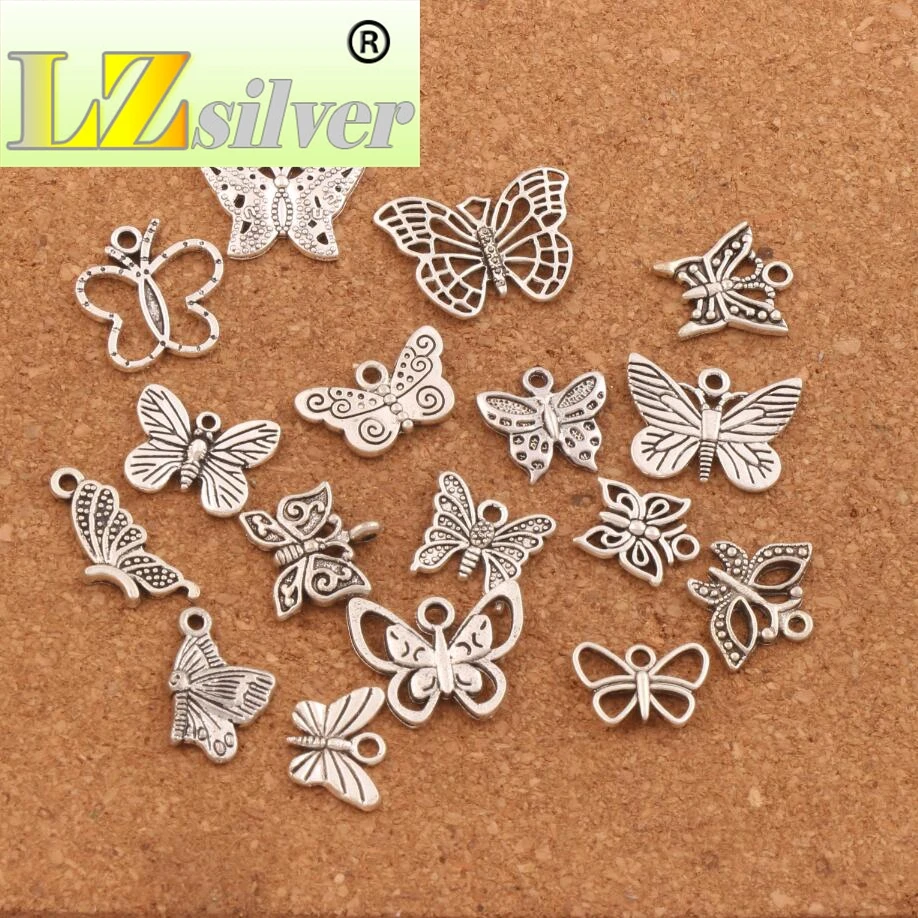 

mix Butterfly Charm Beads 170PCS zinc alloy Pendants LM57 Jewelry DIY Fit Bracelets Necklaces