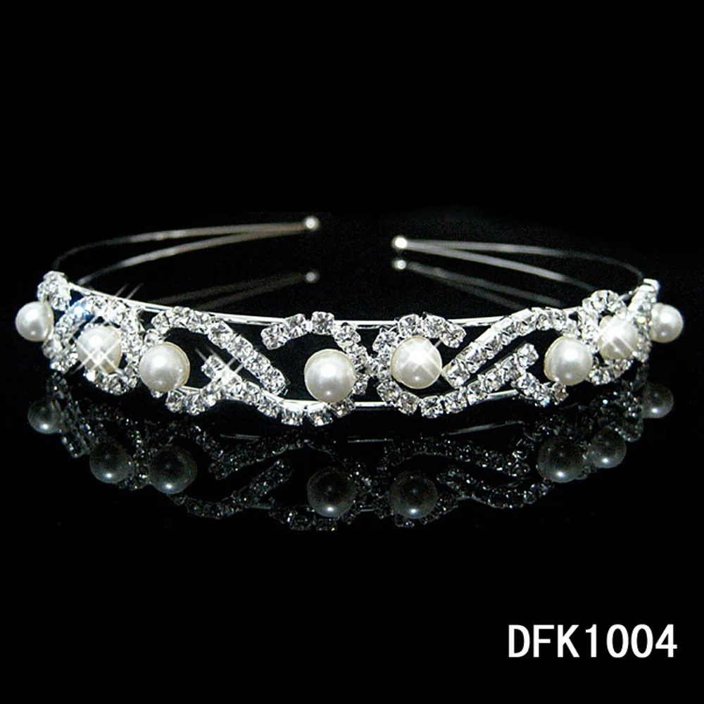 DFK1004 Новинка; хрустальные диадемы принцессы для девочек и повязка в виде короны; милая свадебная корона для девочек на выпускной; аксессуары для свадебной вечеринки; украшения для волос - Цвет: DFK1004