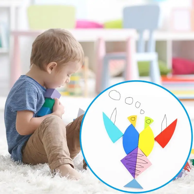 9pcs Puzzles 3D Hundred Birds Education Puzzle Baby Children Early Wood Toy Kids Intelligence Development Tangram Puzzles