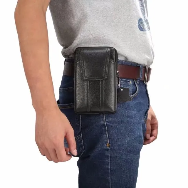 Поясная сумка с двойными карманами на молнии и чехол для телефона из натуральной кожи для HTC Desire 626 626G 628 650 728 820 D820 820G.