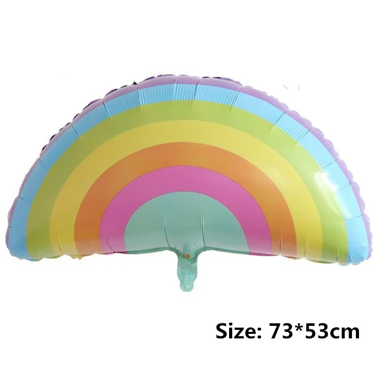 Rainbow Летние вечерние воздушные шары из фольги с большим радужным мороженым для девочек, для вечеринки в честь Дня рождения, конфет, сладкий розовый шоколад, украшение для торта, балон - Цвет: Rainbow