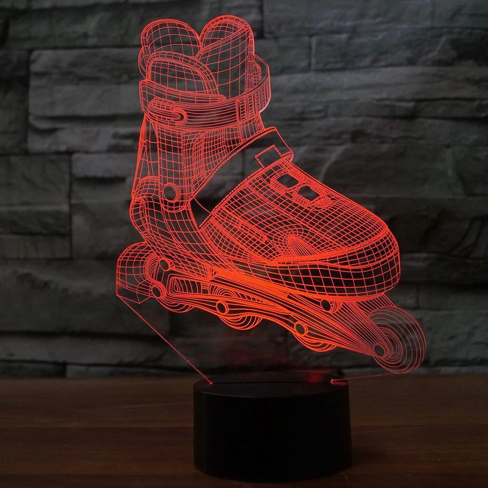 3D светодиодный роллер моделирование Ночной светильник 7 цветов изменение