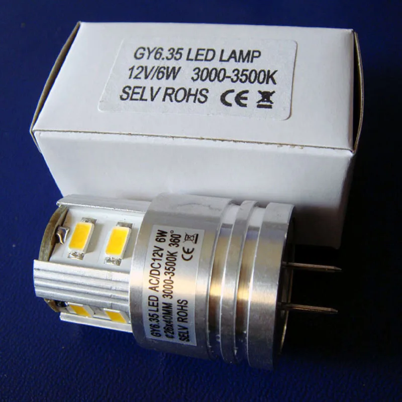 Высококачественные светодиодные лампы 12 В 6 Вт GY6.35 G6.35 G6 Бесплатная доставка 5