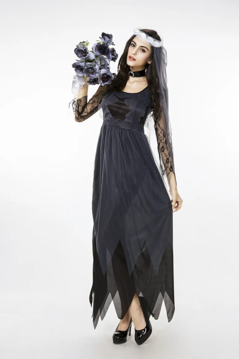 Ужасный Призрак невесты костюм для взрослых на Хэллоуин косплей платье нарядное