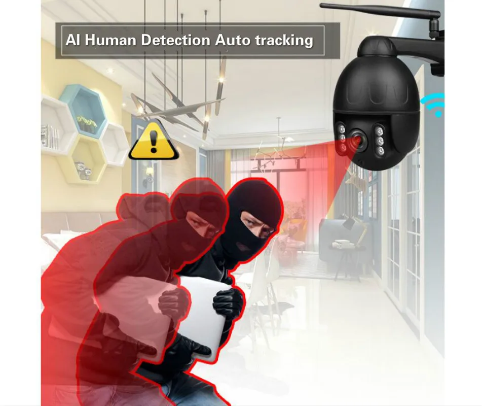 H.265 человека Auto tracking 2MP Wi Fi камеры PTZ День Ночь полный цвет P2P беспроводной смарт ИК