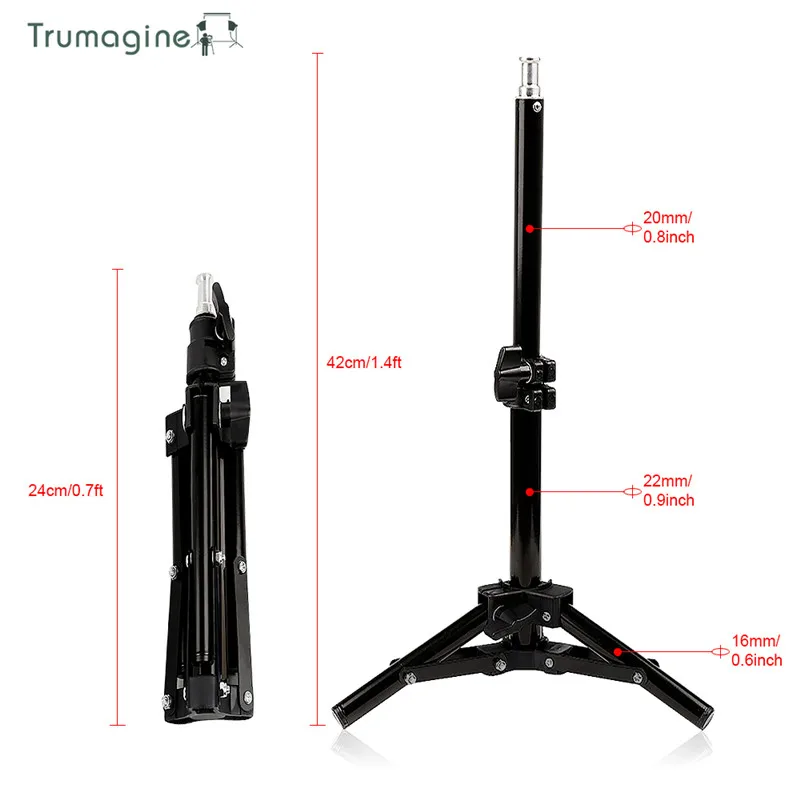 Штатив-светильник 42 см/фута с плоской винтовой головкой для фотостудии