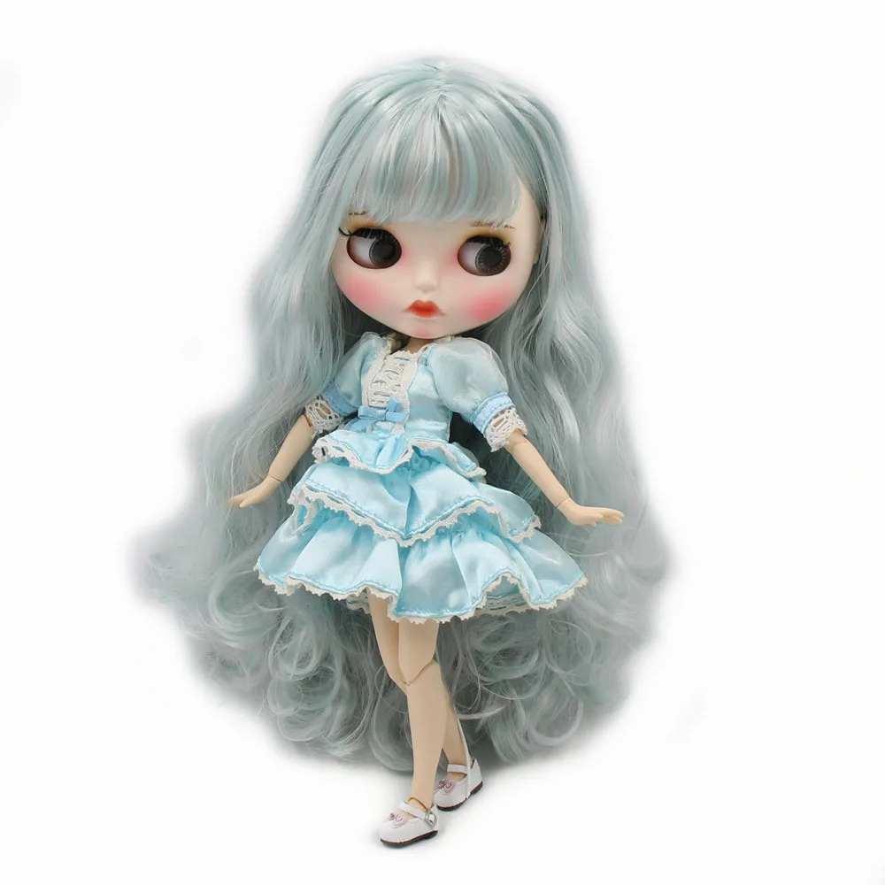 ICY DBS Blyth doll 1/6 bjd with long green curly hair and new matte face nude joint body BL40061059 | Игрушки и хобби