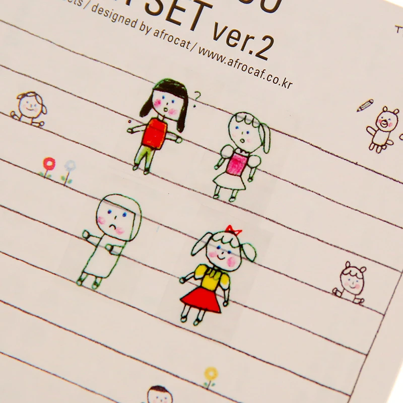 DL Mobile sticker Korean transparent diary album hand account small DIY graffiti world second cute funny gift | Канцтовары для