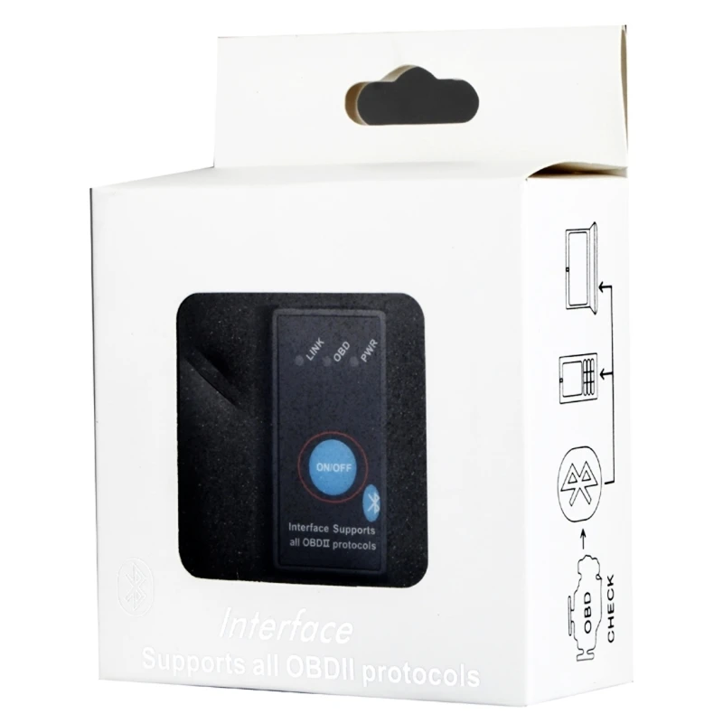 OBDII диагностический сканер Bluetooth V1.5 CAN ELM327 сканирующий инструмент проверка