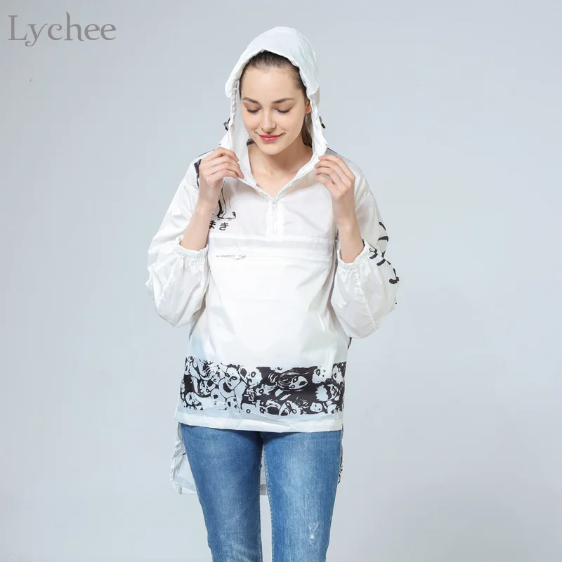 Женская водонепроницаемая ветровка Lychee длинная Солнцезащитная в стиле аниме с