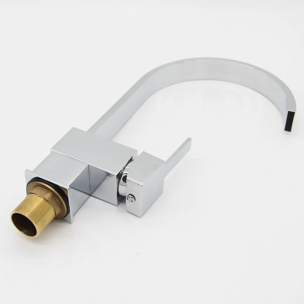 Квадратные смесители для кухни из твердой латуни с одной ручкой от производителя