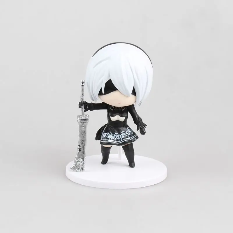 NieR:Automata 2B YoRHa No.2 Тип B Q версия ПВХ Фигурки Модель игрушки кукла 10 см|pvc action figure|model
