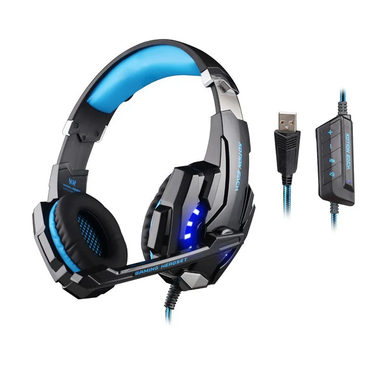 Blue Игровая гарнитура USB 7.1 Surround Sound Channel Gamer гарнитура 7.1 наушников проводных наушников С микрофоном для компьютера PC ноутбук - Цвет: Blue