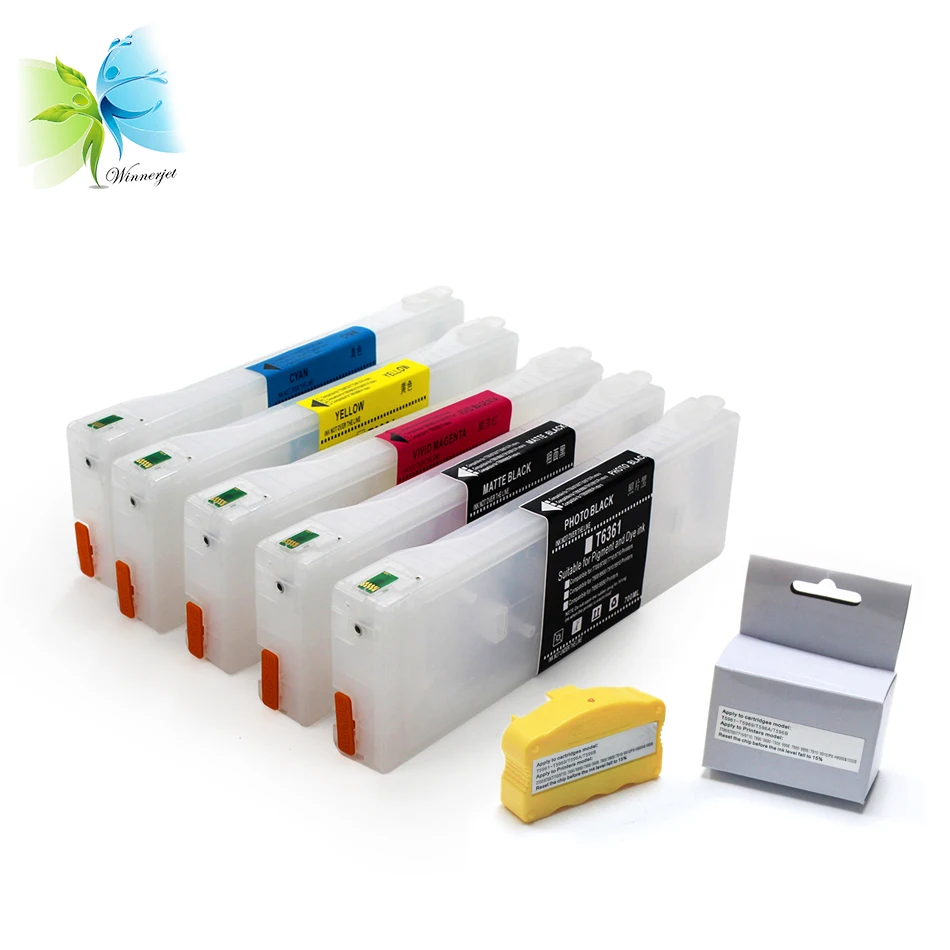 Winnerjet T6121-T6124 350 мл пустые чернильные картриджи для принтера Epson Stylus Pro 7400 9400 +