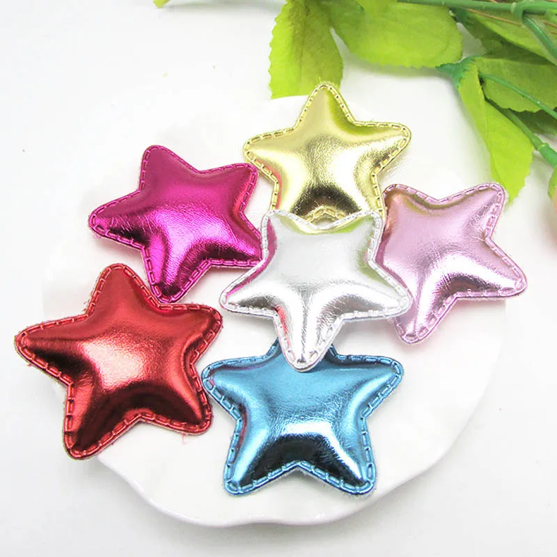 mix color star 30 шт. 4,8 см блестящие ПУ Star/Украшенный цветами патчи аппликациями для одежды Швейные принадлежности DIY волосы бант украшения - Цвет: mix color star