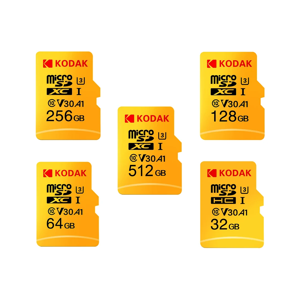 Kodak U3 A1 V30 Micro SD карта 128 ГБ 32 ГБ 64 Гб 256 ГБ 512 Гб класс 10 карта памяти 32 64 128 256 Гб Видео телефон карта памяти