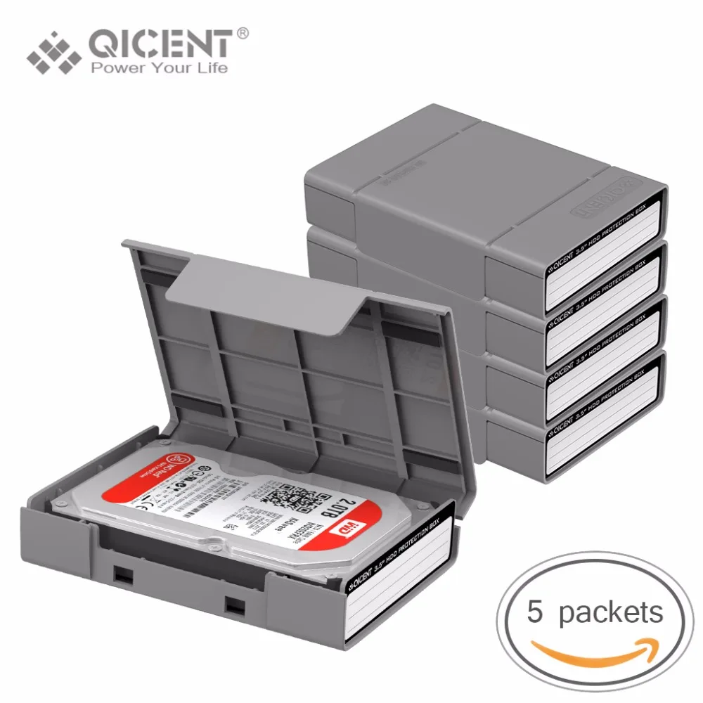 QICENT 5Psc/лот портативный 3,5 ''внешний SATA IDE жесткий диск SAS защитный чехол для хранения-серый цвет